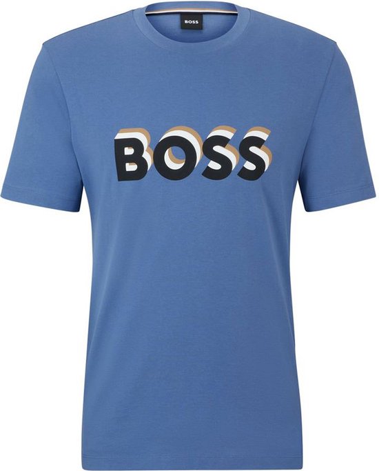 Boss Tiburt 427 10247153 T-shirt Met Korte Mouwen Blauw S Man