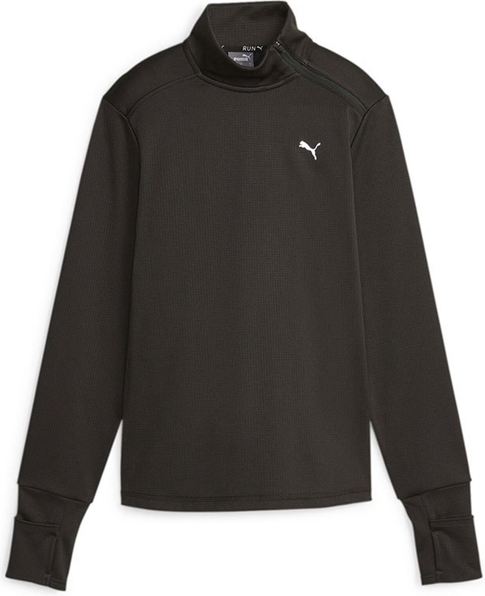 Puma Run Micro Fleece Met Halve Rits Vrouw Zwart