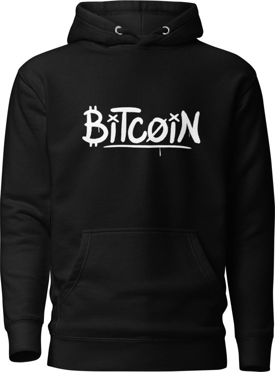 Graffity Street Art Bitcoin Hoodie Zwart Maat 2XL | Bitcoin cadeau| Crypto cadeau| Bitcoin Trui| Crypto Trui| Crypto Hoodie| Bitcoin Merch| Crypto Merch| Bitcoin Kleding| Crypto Kleding