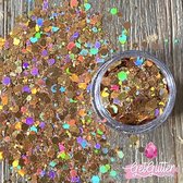 GetGlitterBaby® - Biologische / Biologisch afbreekbare Chunky Festival Glitters voor Lichaam en Gezicht Jewels / Gouden Glitter Biodegradable Face Body Glittergel - Goud / Gold