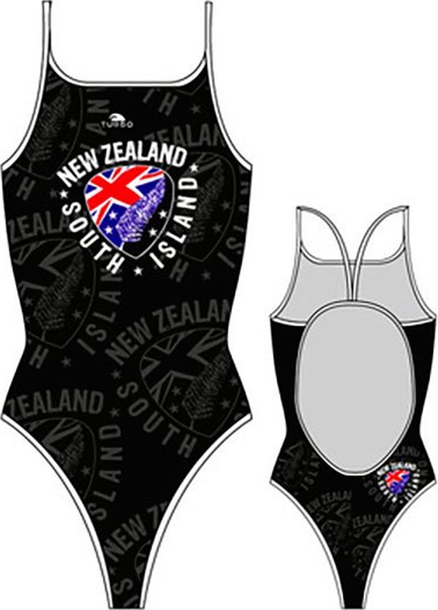 Turbo New Zealand Shield Zwemkleding Blauw L Vrouw Black
