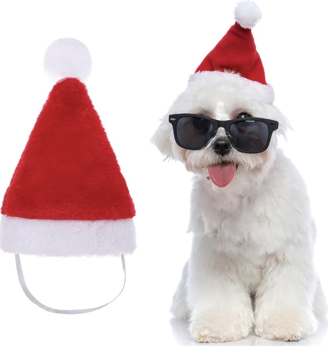 Bol.com Kerstmuts - hond - kat - rood-wit - voor dieren -Dierenkleding aanbieding