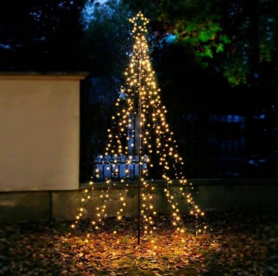 Kerstboom- Outdoor LED kerstboom- Vlaggenmast verlichting- Buiten kerstboom- 250 cm- 500 ledlampjes- warm wit licht