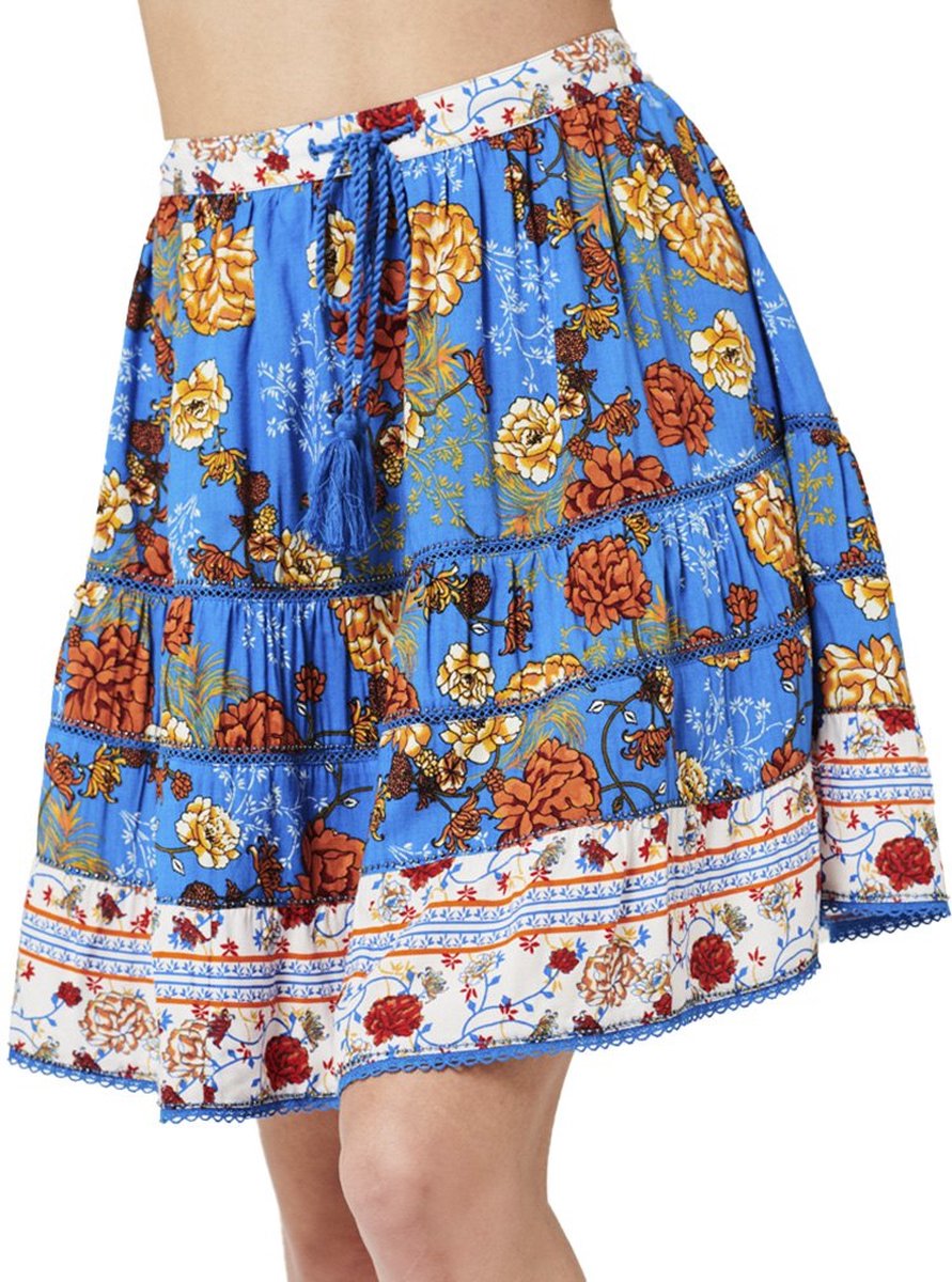 Superdry Vintage Embellished Mini Rok S Vrouw Blauw