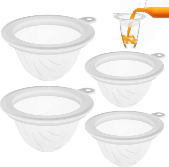 Fijnmazige zeef, 2 stuks, keukenzeef van kunststof, nylon zeef met handvat en haak, zeeffilter voor sap, sojamelk, melk, koffie, thee, wijn (100 mesh, 400 mesh