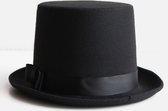 KIMU Hoge Hoed Zwart Steampunk Tophat Dames - Maat 57 56 55 - Zwarte XS S M Festival