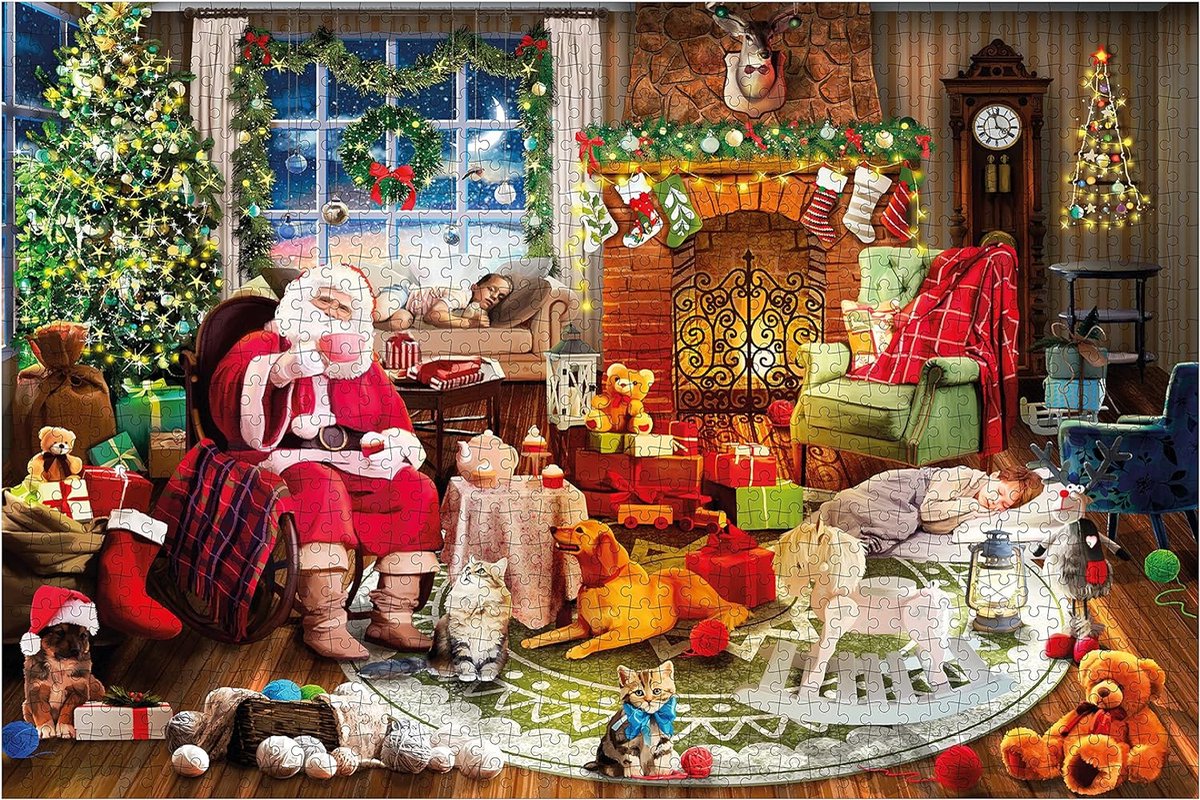 THE TWIDDLERS - Puzzle de Noël traditionnel de 1000 pièces Coffret cadeau  pour Adultes