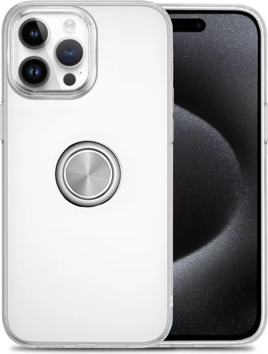 Armordrop Hoesje Met Ring Geschikt Voor iPhone 15 Pro -Transparant Hoesje Met Ring