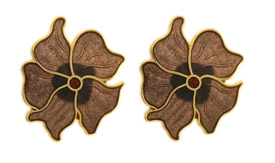 Behave - Dames oorbellen bloem steker - goudkleur - art deco chic