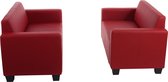 Cosmo Casa Sofa set - 2x 2 - zitsbank - Faux Leather - Rood