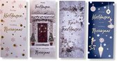 50 Luxe Kerst- en Nieuwjaarskaarten met Pen - 9,5x14cm  - 10 x 5 dubbele kaarten met enveloppen - serie Joy