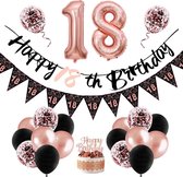 Verjaardag Ballon 18 | Snoes Chique de Frique - Feestpakket | Rose en Zwart