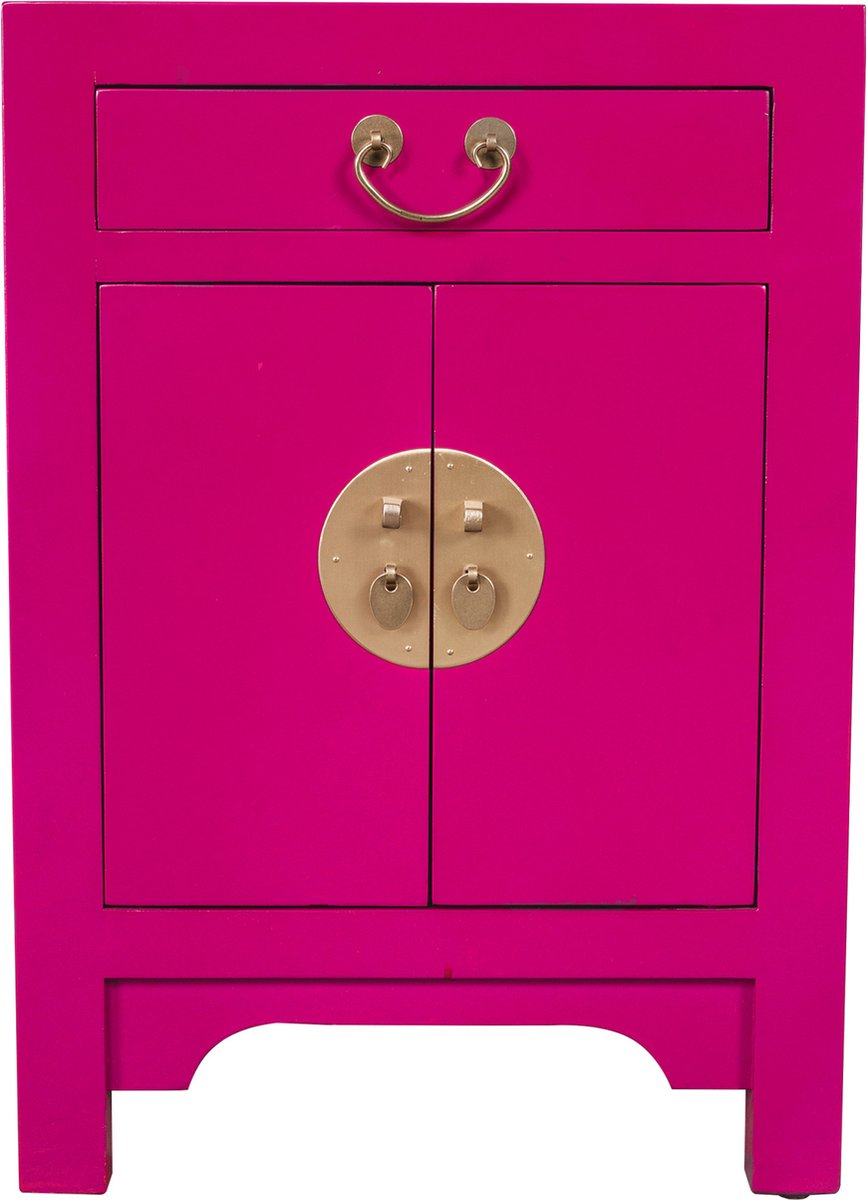 Fine Asianliving Chinees Nachtkastje Fuchsia Royale - Orientique Collectie B42xD35xH60cm Chinese Meubels Oosterse Kast Roze