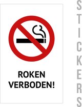 Pictogram/ sticker | 15 x 25 cm | Rookverbod - "Roken verboden!" | Roken | No smoke | Ne pas fumer | Verboden te roken | Brandgevaar | Danger | Tankstation | Sigaretten | Tabak | 2 stuks