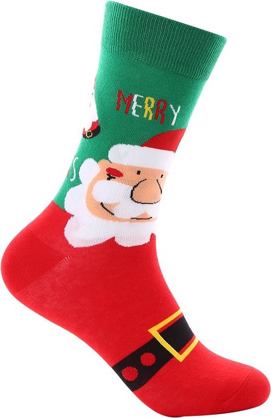 Kerst sokken, Merry Christmas, 2 PAAR, kerstman , kado, kerst, maat 38-45, kerstboom, cadeautip!