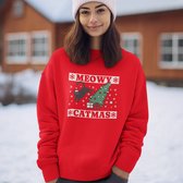 Bad Christmas pull - Couleur Rouge - Meowy Catmas - Taille 3XL - Unisex Fit - Costumes de Noël pour femmes et hommes