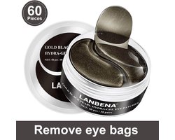 LANBENA Collageen Oogmasker - Black Pearl Oog Masker Patch - Oogrimpels En Donkere Kringen Wegwerken - Anti Age - 60 Stuks (30 Paar)