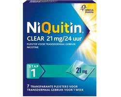 NiQuitin Clear Pleisters 21 mg - Stap 1 - Stoppen met roken - 7 stuks