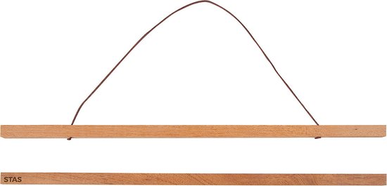 Porte-affiche STAS (30cm) - Bois - Teck - Système d'accroche affiche magnétique - Cadre affiche - Pince à affiche - Porte affiche