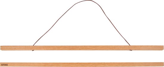 STAS Poster Hanger (84cm) - Bois - Teck - Système d'accroche affiche magnétique - Cadre affiche - Pince à affiche - Porte affiche