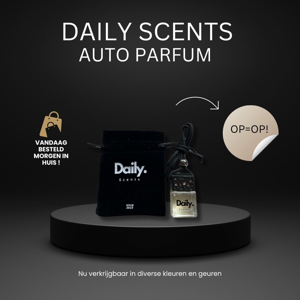 Daily Scents - Auto Parfum - Car Parfume - Bekende Vrouwen Geuren - Free Spirit - Zwart