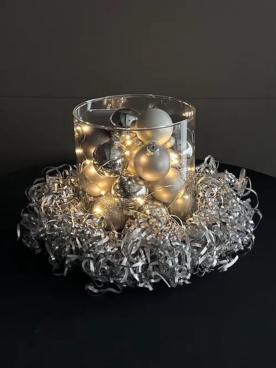 Windlicht | Kerst | Krans metaal met glas | Alu & More | Zilver