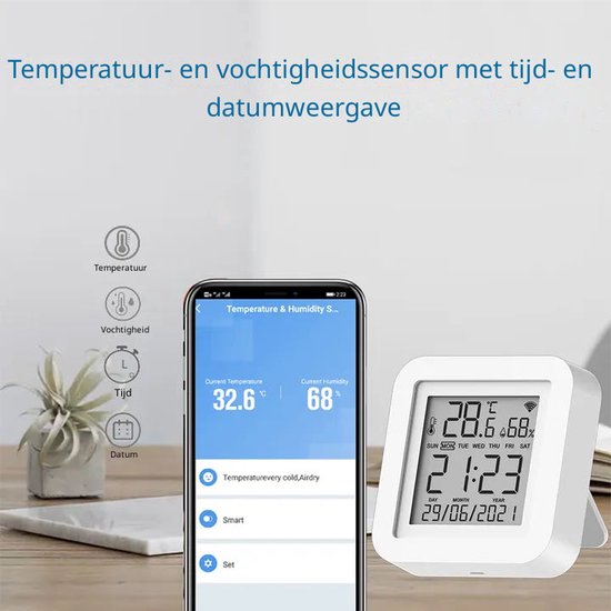 WiFi Thermometre Hygrometre Interieur, Termometre Connecté WiFi