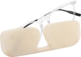 ReadEasy Leesbril in Ultra Dunne Etui - Sterkte +2 - TR90 Montuur - Geen Kapotte Bril Meer - Wit - Classic