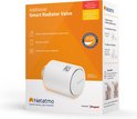 Doos van Netatmo slimme radiatorventiel met productafbeelding, tekst 'Additional Smart Radiator Valve' en logo's.