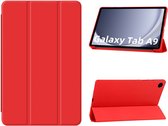 Hoes Geschikt voor Samsung Galaxy Tab A9 hoes – tri-fold bookcase met auto/wake functie - 8,7 Inch – Rood