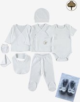 Organic 8-delige baby newborn kledingset jongens/meisjes - Handgemaakte babyslofjes cadeau - Newborn set - Babykleding - Babyshower cadeau - Kraamcadeau