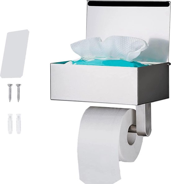 Porte-Rouleaux De Papier Hygiénique En Acier Inoxydable, Porte-Rouleaux De Papier Toilette à Fixation Murale, Auto-Adhésifs Ou à Percer, Pour Salle De Bain, Cuisine (Argenté, Style B