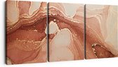 Tableau Canvas Artaza Triptyque Art Abstrait en Marbre Rose - 180x80 - Groot - Photo Sur Toile - Impression Sur Toile