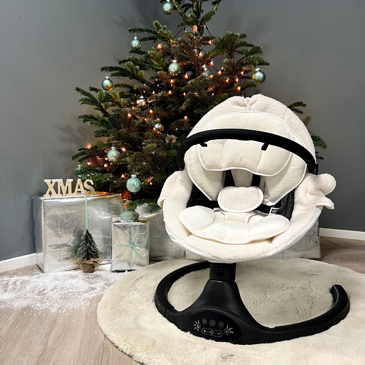 LUVION® Baby Swing - Elektrische Babyschommel - Automatische Wipstoel voor je Baby - Schommelstoel - Babyswing - Uitneembare Wasbare Wipstoelhoes — afbeelding 2