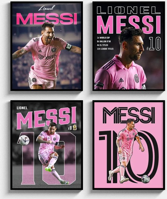 Lionel Messi - 4-Luik Posters Set - Inter Miami CF Collection - 43,2x61 cm (A2+)