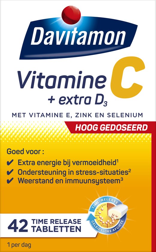 Davitamon Vitamine C Forte + Extra vitamine D3 Time-Release- 42 Tabletten - Voedingssupplement - Davitamon