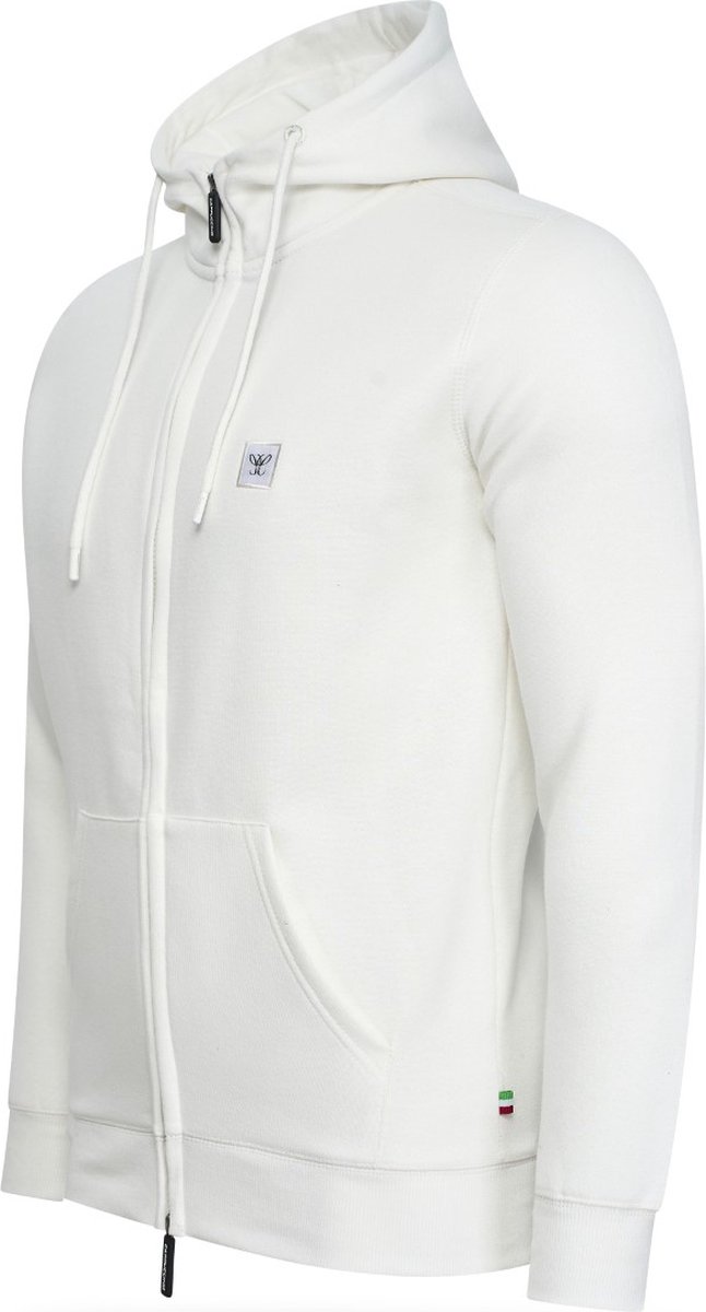 Cappuccino Italia - Heren Hoodies Fleece Zip Hood - Wit - Maat L