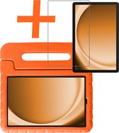Hoes Geschikt voor Samsung Galaxy Tab A9 Plus Hoes Bumper Kindvriendelijk Kids Case Kinderhoes Met Screenprotector - Hoesje Geschikt voor Samsung Tab A9 Plus Hoesje Shockproof Cover Hoes - Oranje