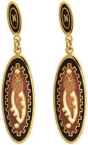 Behave Boucles d'oreilles pendantes femme vintage marron