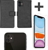 Coque iMoshion iPhone 11 avec porte-cartes et protecteur d'écran en Glas trempé et lot de 2 protecteurs d'objectif d'appareil photo - Zwart
