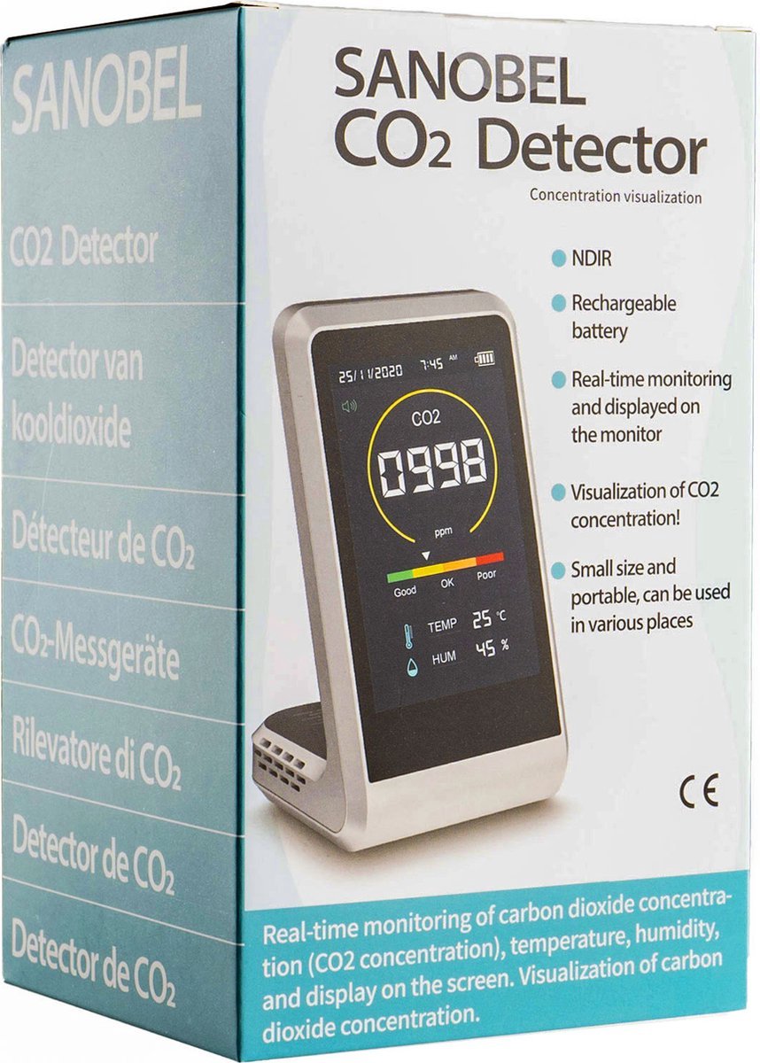 BS® CO2 Meter Binnen - Wifi Hygrometer en Thermometer - CO2 Melder Horeca  