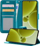 Hoesje Geschikt voor OnePlus Nord 3 Hoesje Book Case Hoes Wallet Cover - Hoes Geschikt voor OnePlus Nord 3 Hoesje Bookcase Hoes - Turquoise