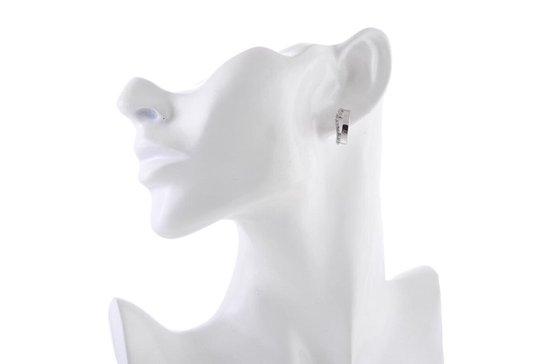 Boucles d'oreilles Behave - femme - clous d'oreilles - couleur argent - avec pierres - 2 cm