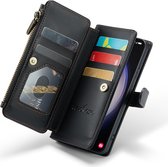 Hoesje geschikt voor Samsung Galaxy S23 - ZipCase Book Cover Case Leer Obsidiaan Zwart