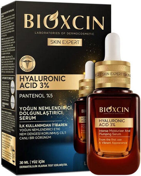 Bioxcin - Hyaluronzuur Serum 3% - Intensief hydraterend opvullend serum 30 ml - huidverzorging Serum - gezicht serum - Serum voor Gezict
