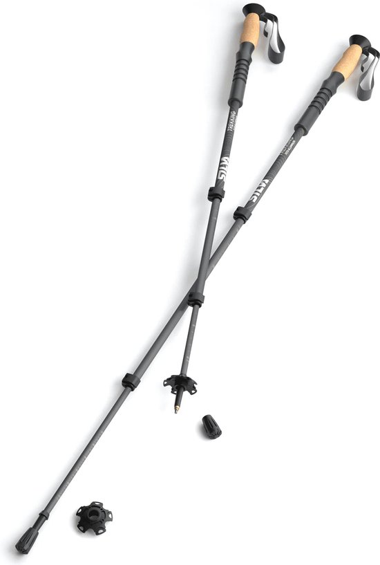 Silva | Trekking Poles | Aluminium Cork | Wandelstokken | Black | 100-140 CM -