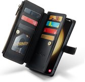 Hoesje geschikt voor Samsung Galaxy S23 Plus - ZipCase Book Cover Case Leer Obsidiaan Zwart
