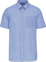 Luxe Herenoverhemd 'Ace' korte mouwen merk Kariban Hemelblauw maat 6XL