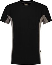 Tricorp T-shirt Bicolor Borstzak 102002 Zwart / Grijs - Maat 5XL
