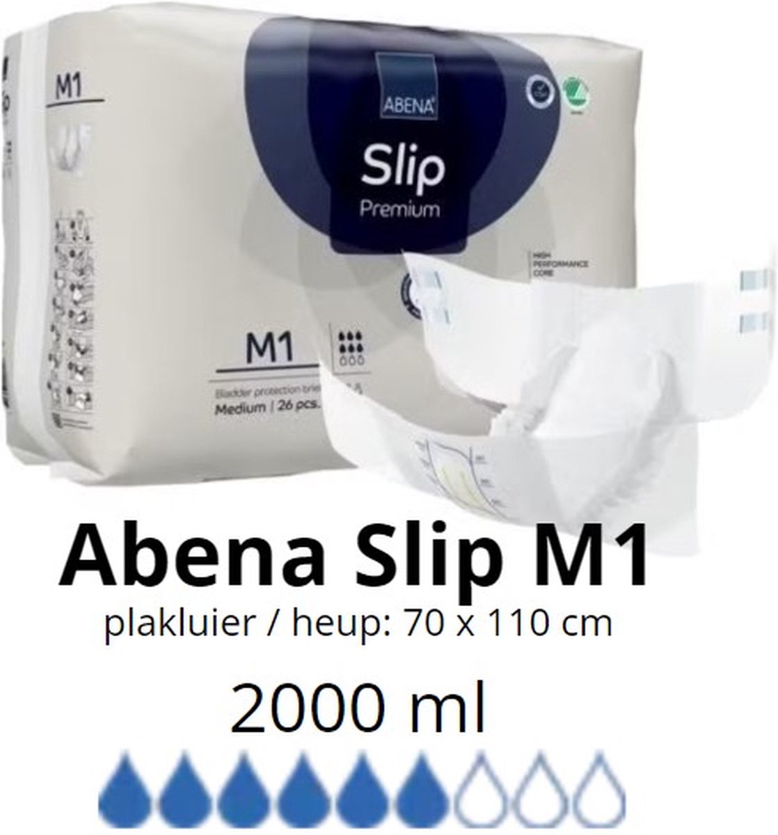 Goedkoopste ABENA Incontinentie Slip Premium M1 - Eendelig Verband ter Bescherming van Zwaar Urineverlies en (Dunne) Ontlasting - Perfecte Aansluiting door Flexibele Sluitstrips - 26 Stuks
